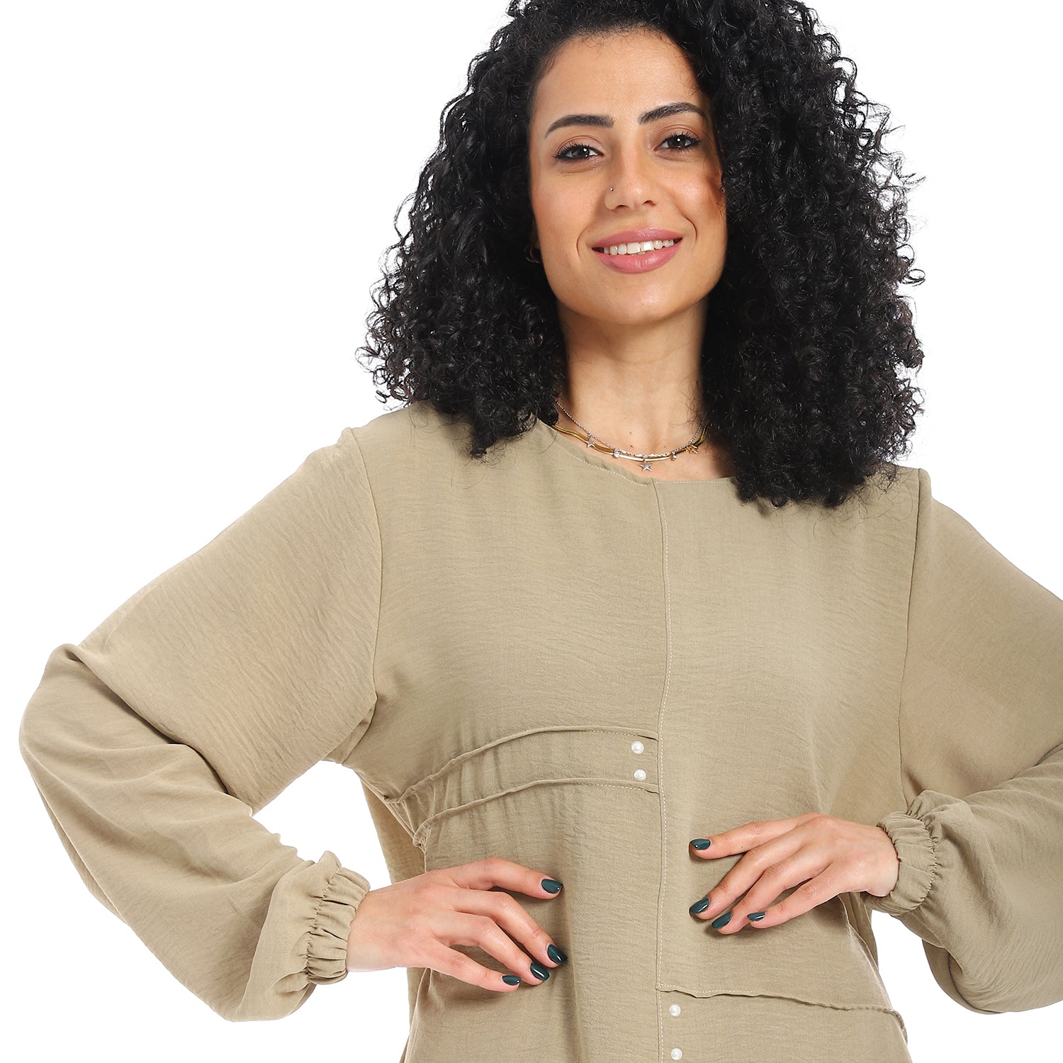 20526 Women's two-piece closed Suit Beige – CAESAR