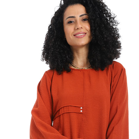 Women's two-piece closed Suit-طقم كتان نسائي واسع من قطعتين