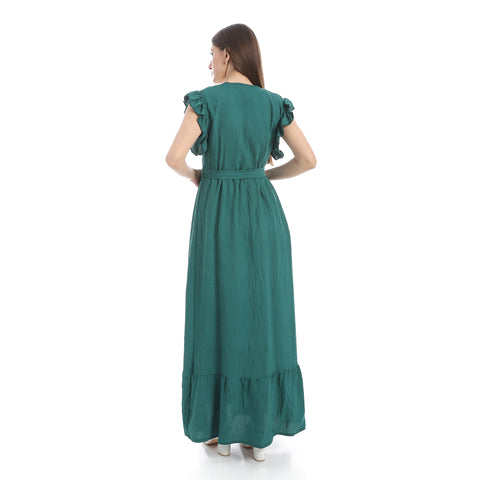 women casual dresses with V-neck and sleeveless , فستان حريمي بكات  رقبه على شكل v