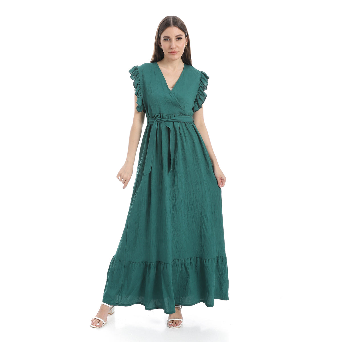 women casual dresses with V-neck and sleeveless , فستان حريمي بكات  رقبه على شكل v