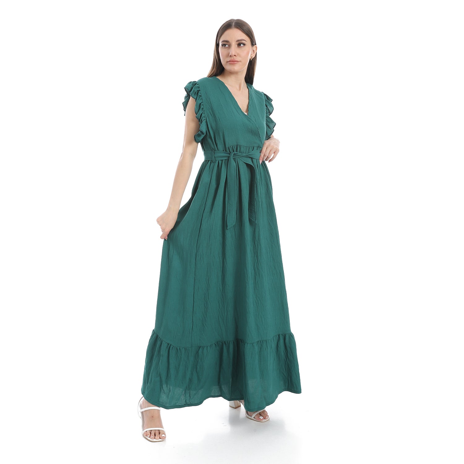 women casual dresses with V-neck and sleeveless , فستان حريمي بكات  رقبه على شكل v