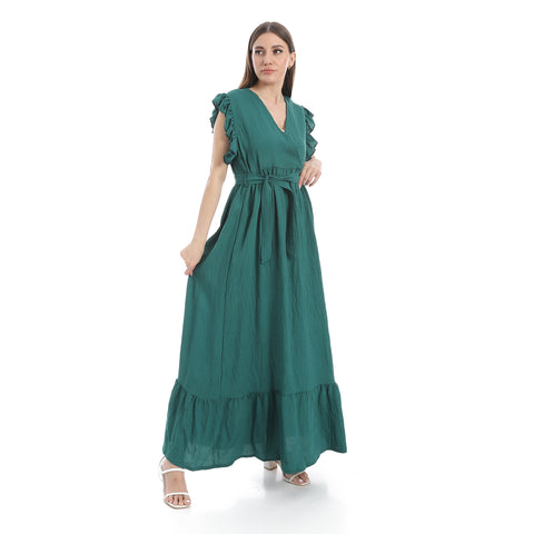 women casual dresses with V-neck and sleeveless , فستان حريمي بكات  رقبه على شكل v