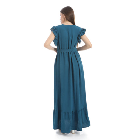 women casual dresses with V-neck and sleeveless, فستان حريمي بكات  رقبه على شكل v