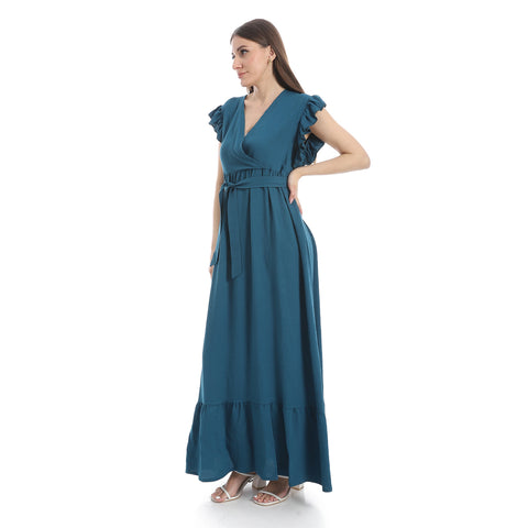 women casual dresses with v-neck and sleeveless , فستان حريمي بكات  رقبه على شكل v