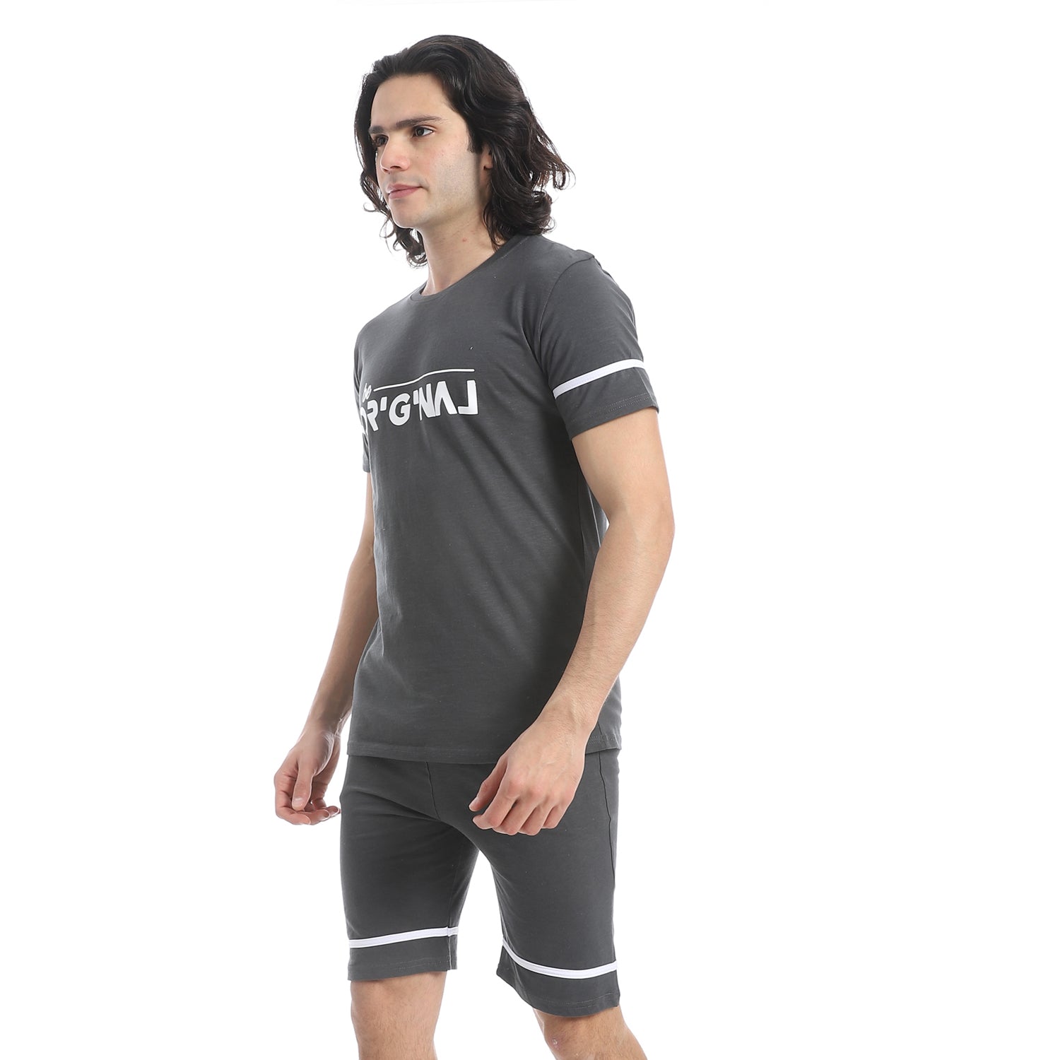 بيجامه قطن رجالي نص كم - بيجامات رجالي بشورت وتيشيرت  Men's cotton pajama with half sleeves