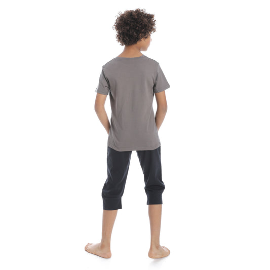 Boys cotton t-shirt with short sleeves and Premuda- بيجامه قطن أولادي 