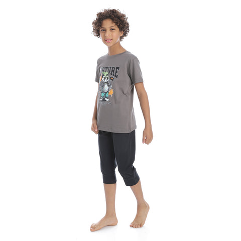 Boys cotton t-shirt with short sleeves and Premuda- بيجامه قطن أولادي 