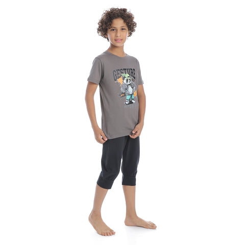 Boys cotton t-shirt with short sleeves and Premuda- بيجامه قطن أولادي 