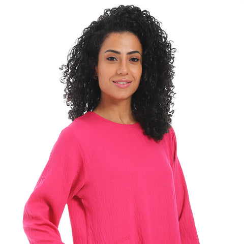 women linen abaya with long sleevesو عبايه كتان حريمي بجيب امامي 