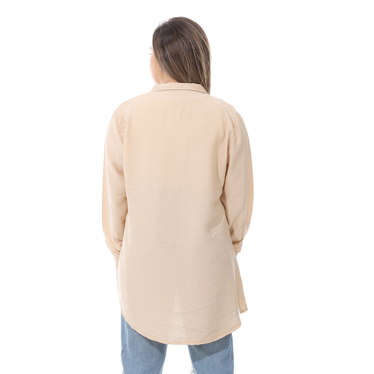 Women's linen Shirt with a round back-قميص نسائي للسهره في مصر - قميص نسائي في مصر 