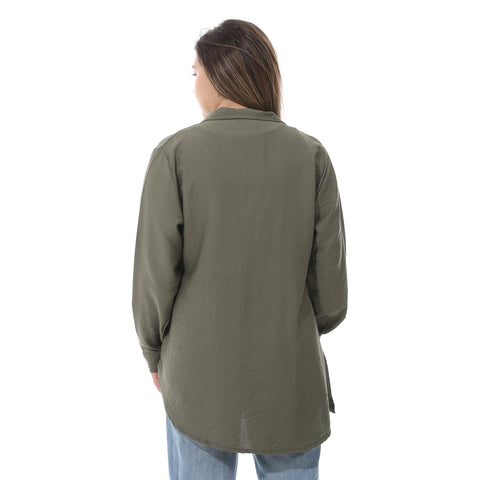 Women's linen Shirt with a round back-قميص نسائي للسهره في مصر - قميص نسائي في مصر 