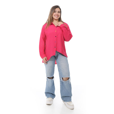 Women's linen Shirt with a round back-قميص نسائي للسهره في مصر - قميص نسائي في مصر 
