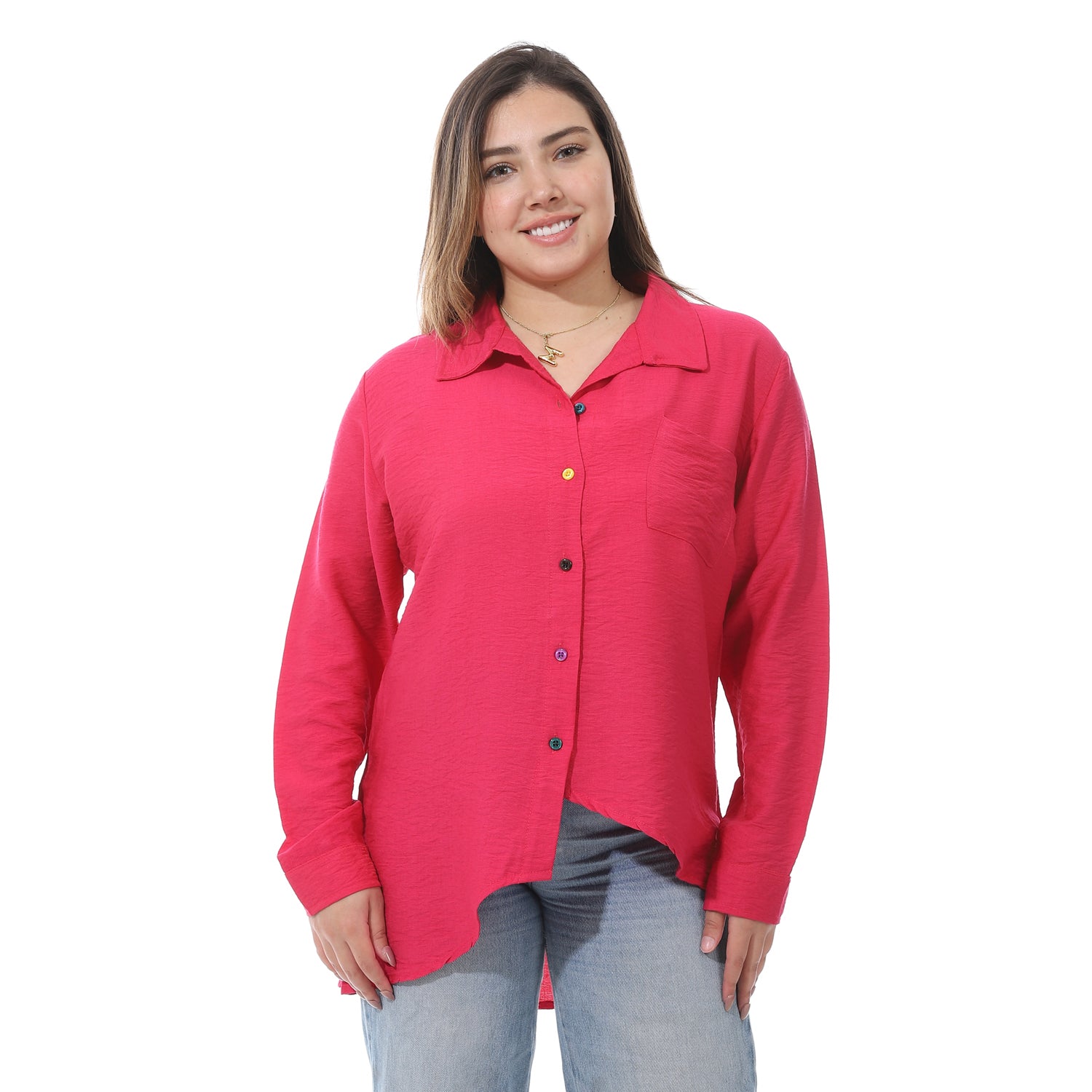 Women's linen Shirt with a round back-قميص نسائي للسهره في مصر - قميص نسائي في مصر 