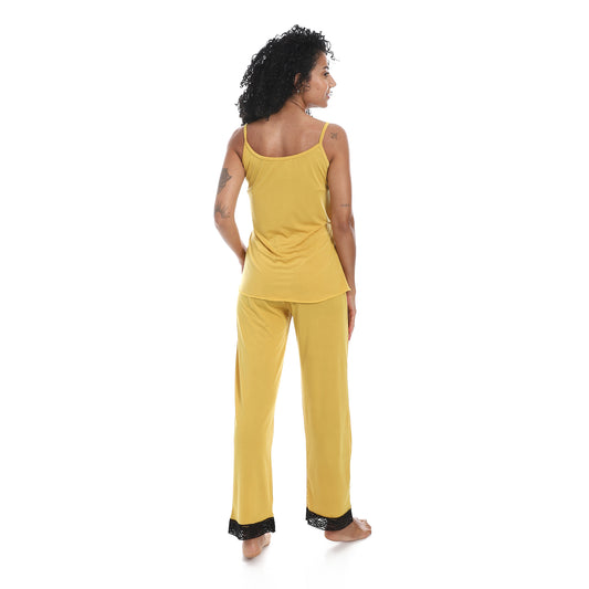 Women's pajamas set with sleeveless- بيجامه حريمي كات بدون اكمام -بيجامات حريمي في مصر لبس بيت 