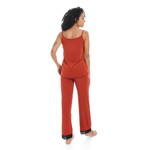 Women's pajamas set with sleeveless- بيجامه حريمي كات بدون اكمام -بيجامات حريمي في مصر لبس بيتي 