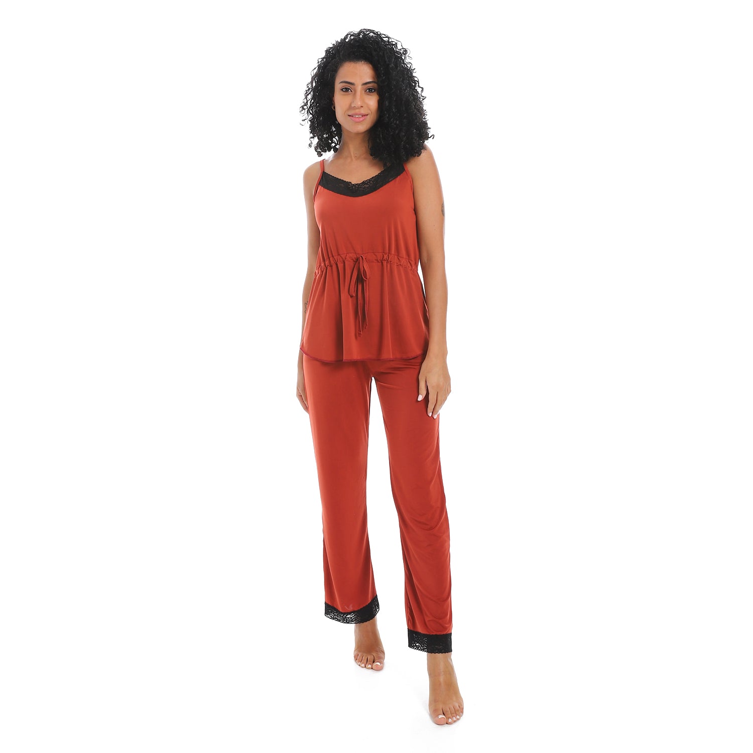 Women's pajamas set with sleeveless- بيجامه حريمي كات بدون اكمام -بيجامات حريمي في مصر لبس بيتي 