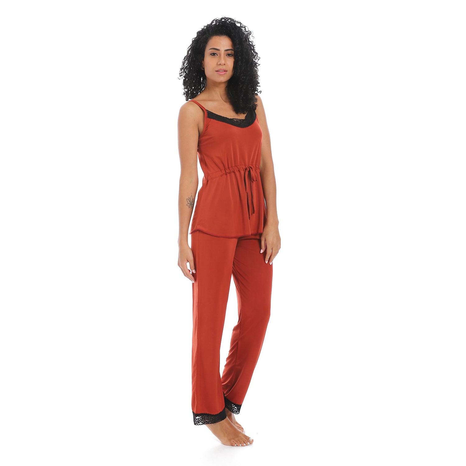 Women's pajamas set with sleeveless- بيجامه حريمي كات بدون اكمام -بيجامات حريمي في مصر لبس بيتي 