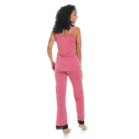 Women's pajamas set with sleeveless- بيجامه حريمي كات بدون اكمام -بيجامات حريمي في مصر لبس بيتي 