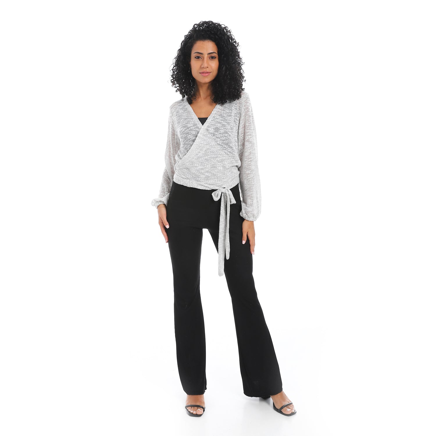 Women's wrap blouse with a belt in the middle- بلوزه حريمي في مصر-بلوزات قطن نسائي -بلوزات حريمي 
