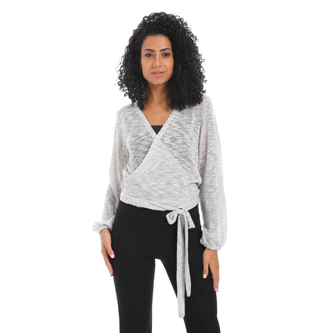 Women's wrap blouse with a belt in the middle- بلوزه حريمي في مصر-بلوزات قطن نسائي -بلوزات حريمي 