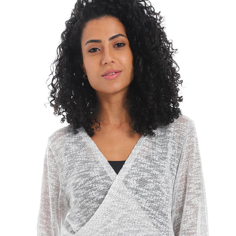 Women's wrap blouse with a belt in the middle- بلوزه حريمي في مصر-بلوزات قطن نسائي -بلوزات حريمي 