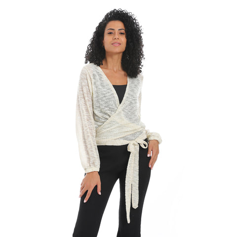Women's wrap blouse with a belt in the middle- بلوزه حريمي في مصر-بلوزات قطن نسائي -بلوزات حريمي 