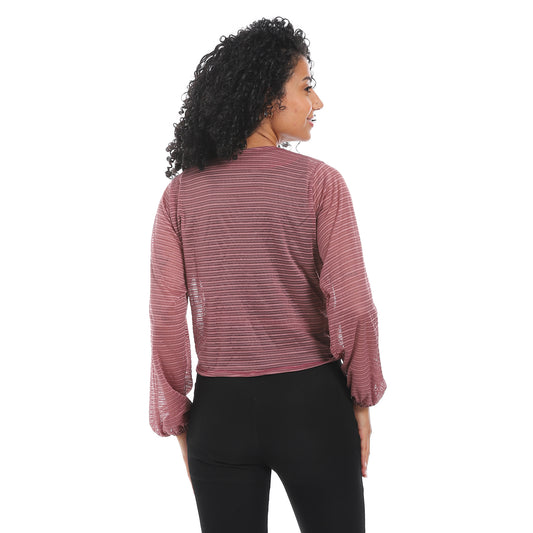 Women's wrap blouse with a belt in the middle بلوزه حريمي ,بلوزه صيفي في مصر.بلوزه حريمي في مصر 
