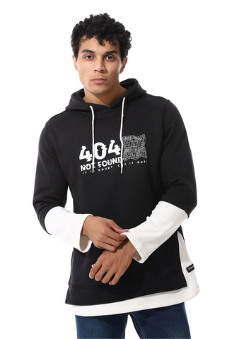 Mens Printed Closed Hoodie