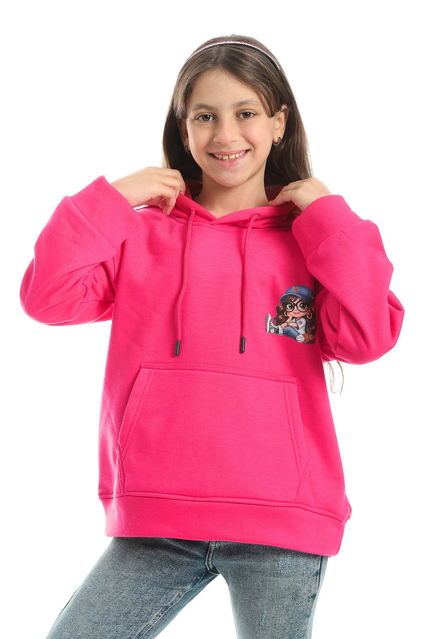 Girls’ Cotton Hoodie with Front Pockets