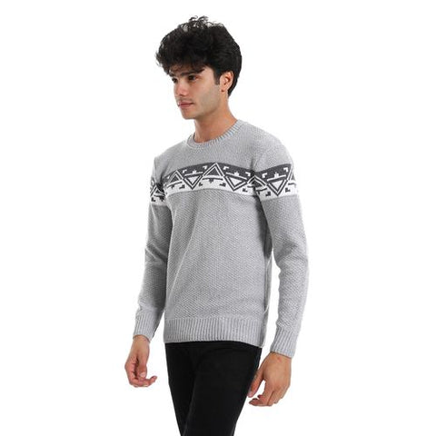 Wool Mens Pullover With Multi Design