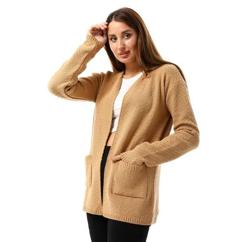 caesar womens wool open cardigan