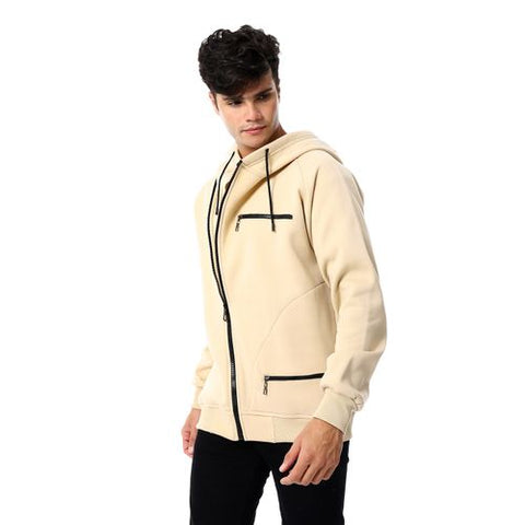 mens front pockets zipped hoodie