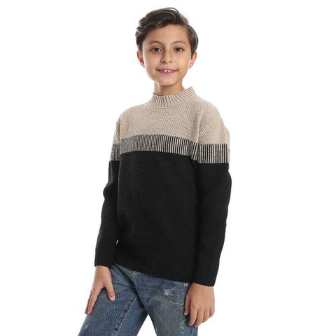 Wool Boys Pullover With Multi Design