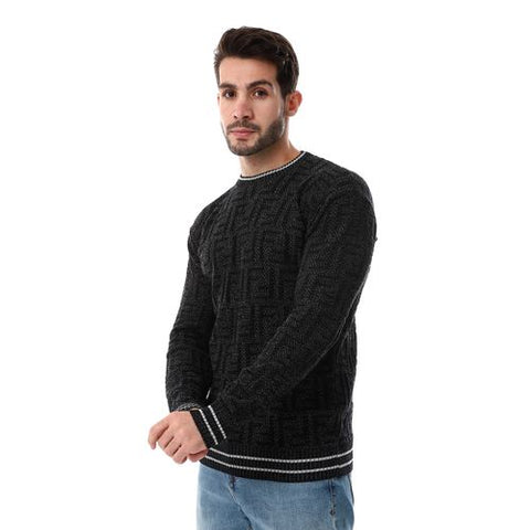 Wool Mens Pullover With Multi Design