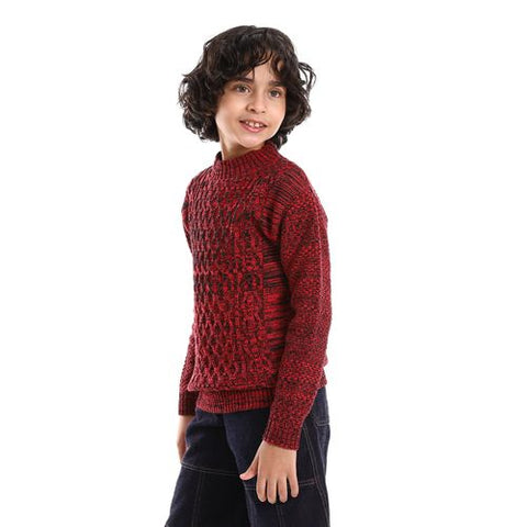 Wool Boys Pullover With Multi Design