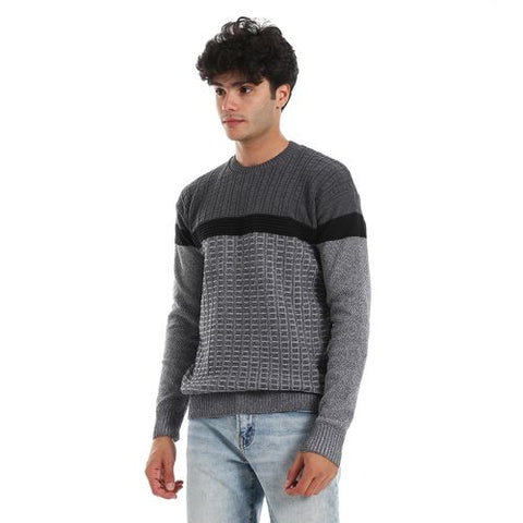 Men's wool pullover with multiple designs