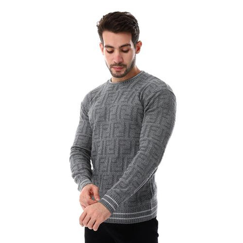 Men's wool Pullover with Multi Design