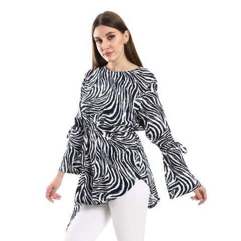 Women Tiger Blouse with Long Sleeves