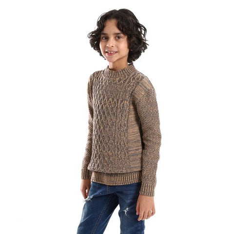 Wool Boys Pullover With Multi Design