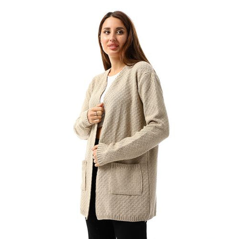 Women's wool open cardigan