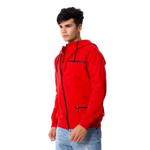 Mens Front Pockets Zipped Hoodie