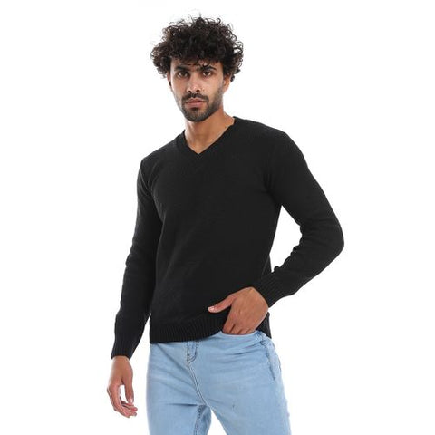 Wool Mens Pullover With V Neck