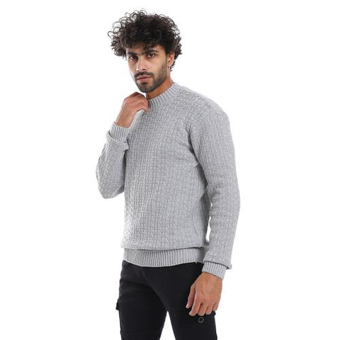 Men's Wool Pullover with Round Neck