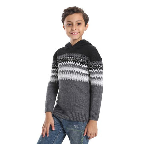 Boys Wool Pullover with Multi Design