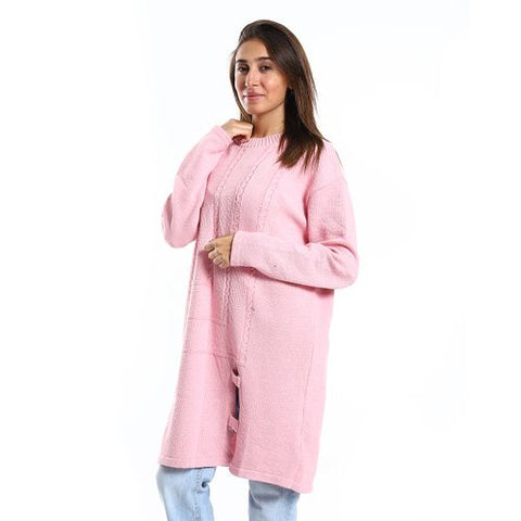 Women Wool Pullover With Round Neck