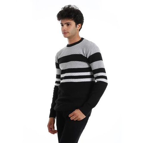 Men's wool pullover with multiple designs