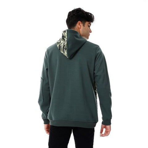 Mens Closed Hoodie With Army Design