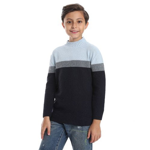 Wool Boys Pullover With Multi Design