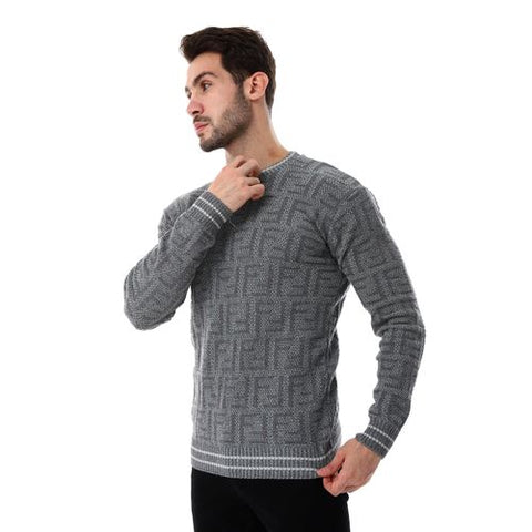 Men's wool Pullover with Multi Design