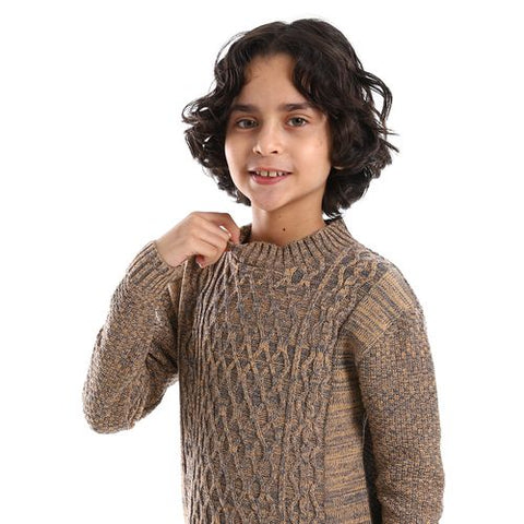 Wool Boys Pullover With Multi Design